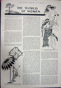 Antique Old Print 1923 French Tapestry Rothschild Gobelins Womens Fashion 20th