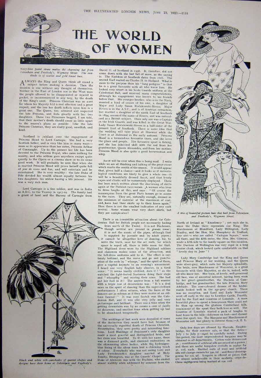 Antique Old Print 1923 French Tapestry Rothschild Gobelins Womens Fashion 20th