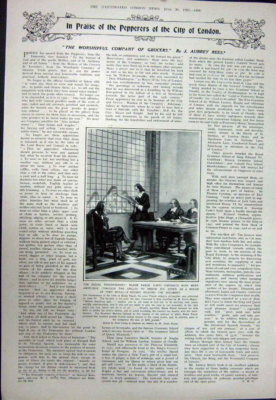 Old Vintage Print 1923 Theatre Mills Beggar'S Opera Myrtil Blaise Pascal 20th