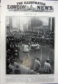 Old Vintage Print 1923 Pope Pius Prayer St. Peters Cathedral Rome Service 20th