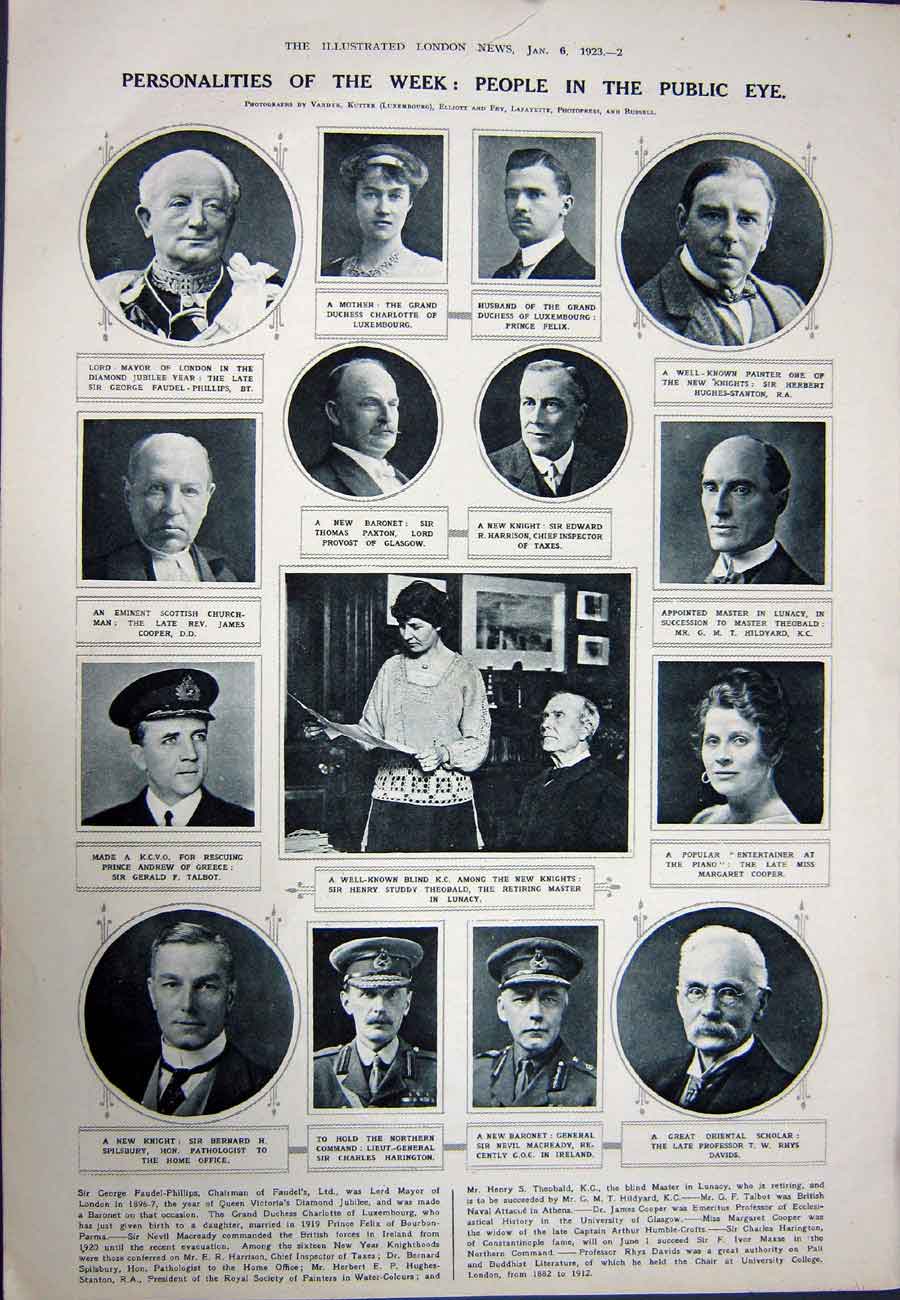 Old Vintage Print 1923 Lillian Davies Theatre Beggar'S Harington Paxton 20th