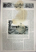 Antique Old Print 1923 Valley Tombs Kings Thebes Vulture Caterpillar Cars 20th