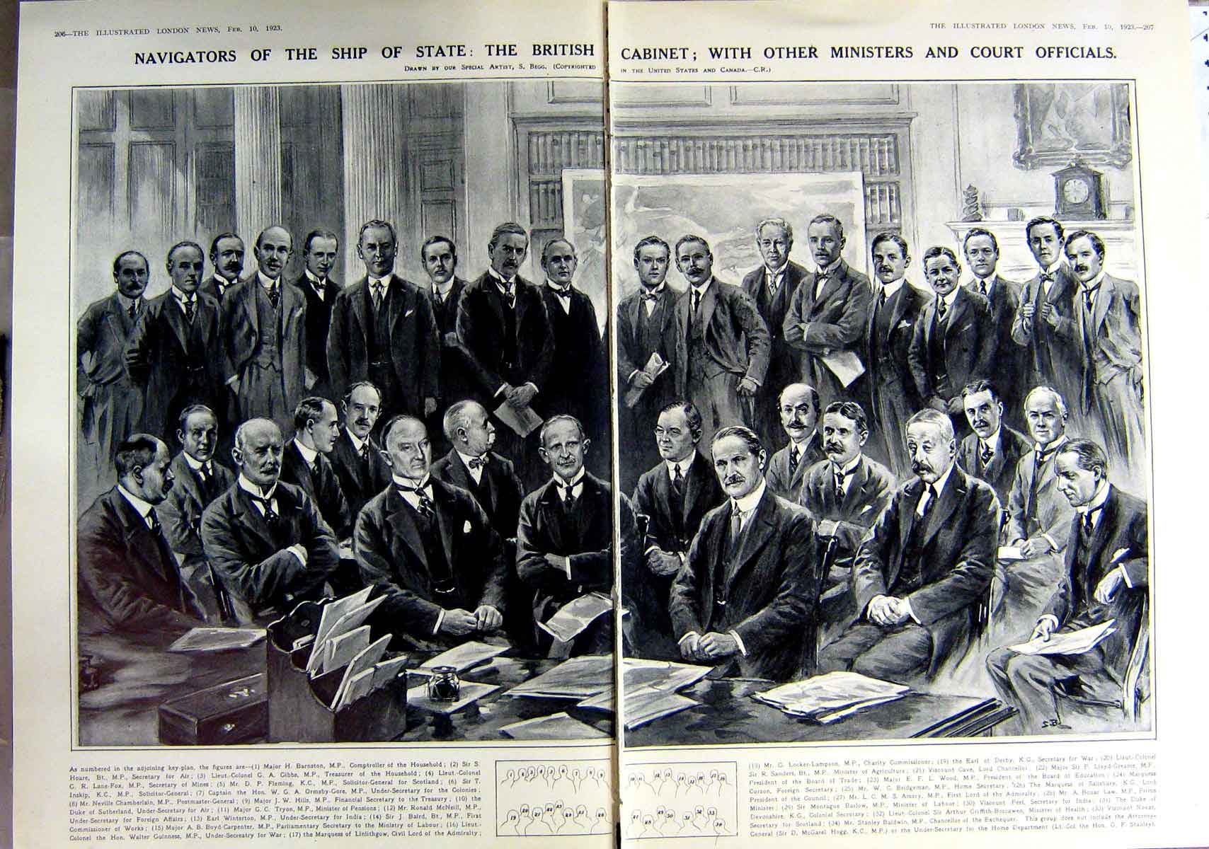 Old Vintage Print 1923 Navigators Ship State British Cabinet Tomb Greek 20th