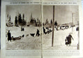 Original Old Vintage Print 1923 Canada Indian Trapper Dog-Sleigh Manitoba Snow