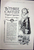 Old Vintage Print 1923 Castles Virginia Cigarettes Kenilworth Aeroplane 20th
