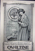 Antique Old Print 1923 Vaseline Linen Ovaltine Bevrage Tram-Ticket Office 20th