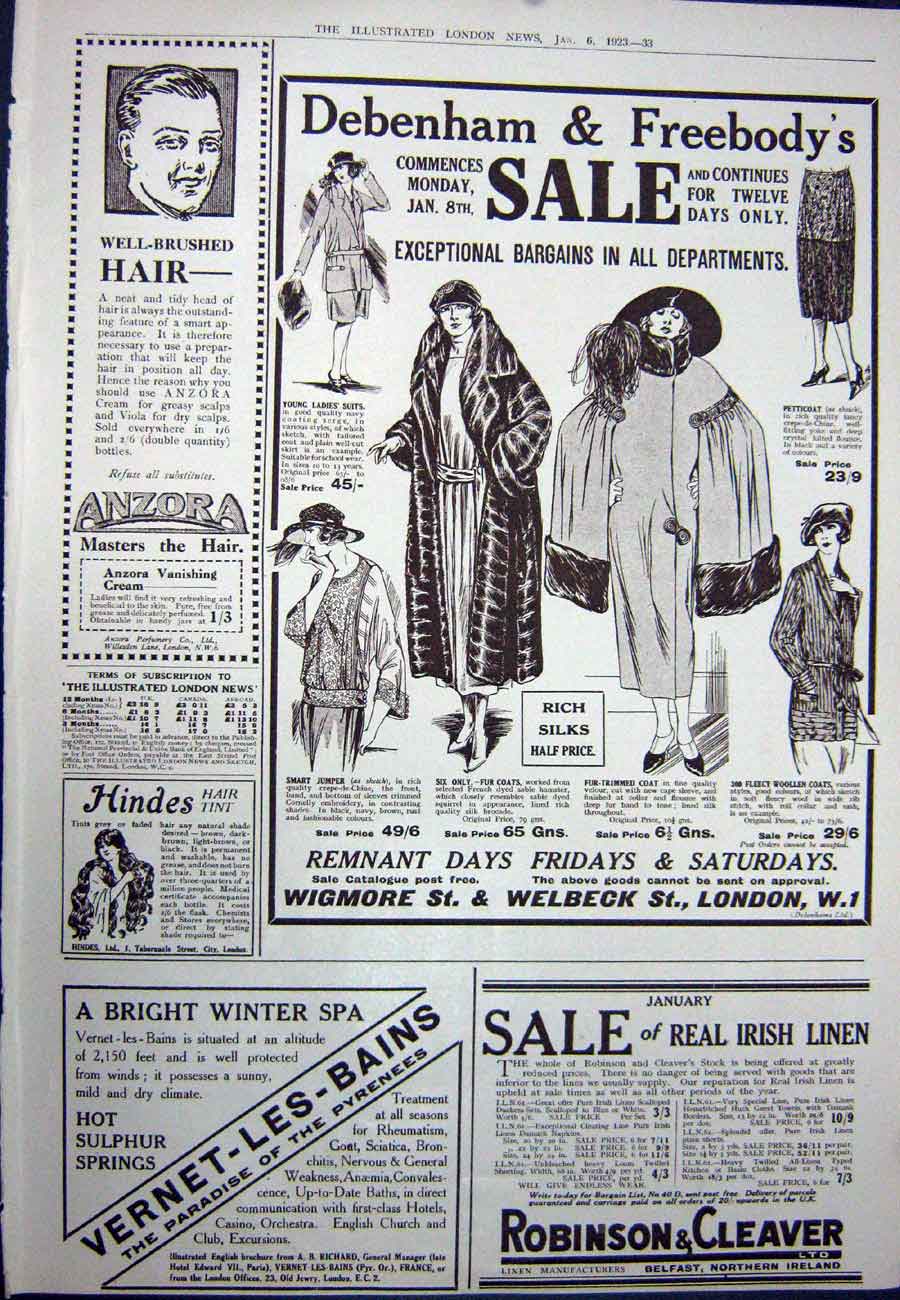 Original Old Vintage Print 1923 Sunbeam Motor Car Morris Rolls-Royce Debenhams