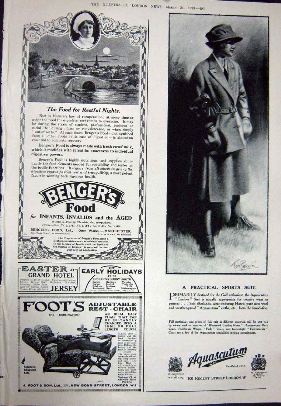 Old Vintage Print 1923 Burberry Coat Telephone Benger'S Aquascutum Sport 20th