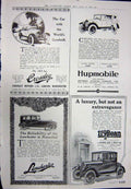 Original Old Vintage Print 1923 Lanchester Motor Car Crossley Hupmobile Singer
