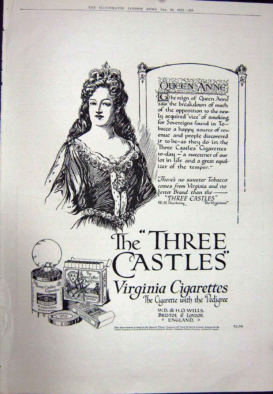 Old Vintage Print 1923 Kenilworth Cigarettes Telephone Castle Virginia 20th