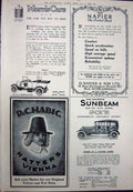 Old Vintage Print 1923 Beechams Pills Hatters Vienna Napier Sunbeam Car 20th