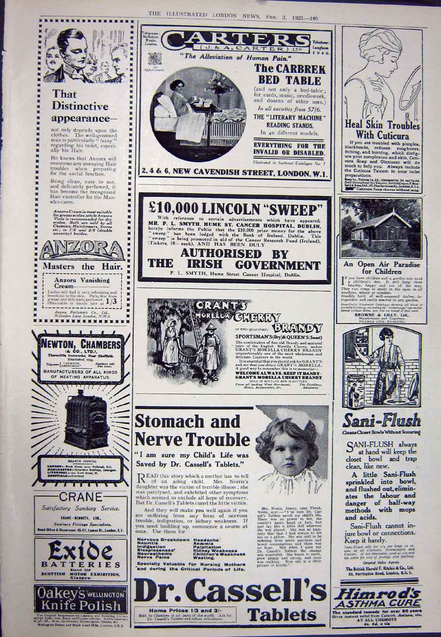 Antique Old Print 1923 Straker Squire Godfrey Davis Car Cassell'S Tablets 20th