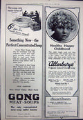 Old Vintage Print 1923 Red Tape Whisky Gong Meat Soups Allenbury'S Food 20th