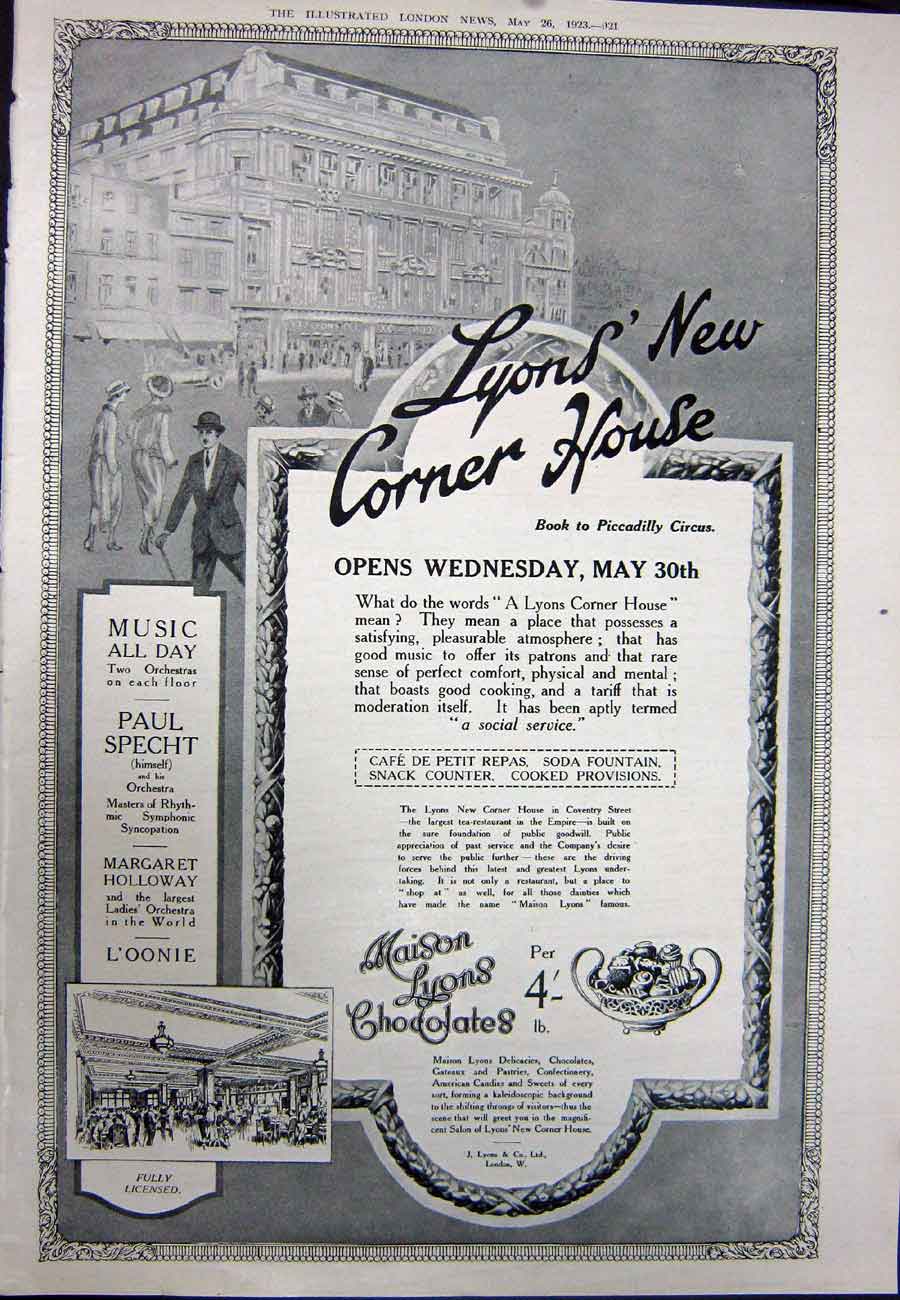Original Old Vintage Print 1923 Shell-Mex Holidays Scotland Maisons Chocolates