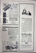 Old Vintage Print 1923 Dodge Brothers Motor Car Cigarettes Isovac Flask 20th