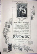 Old Vintage Print 1923 Daimler Motor Car Jewellery Enos Fruit Salt Horse 20th