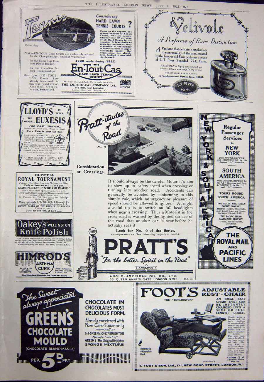 Antique Old Print 1923 Golf Links Geneva Mont Blanc Pratts Polish Himrods 20th