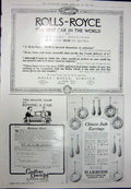 Antique Old Print 1923 Crossley Car Anzora Idris Rolls-Royce Harrods Jade 20th