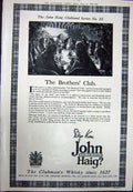 Original Old Vintage Print 1923 Advertisement John Haig Clubman'S Scotch Whisky