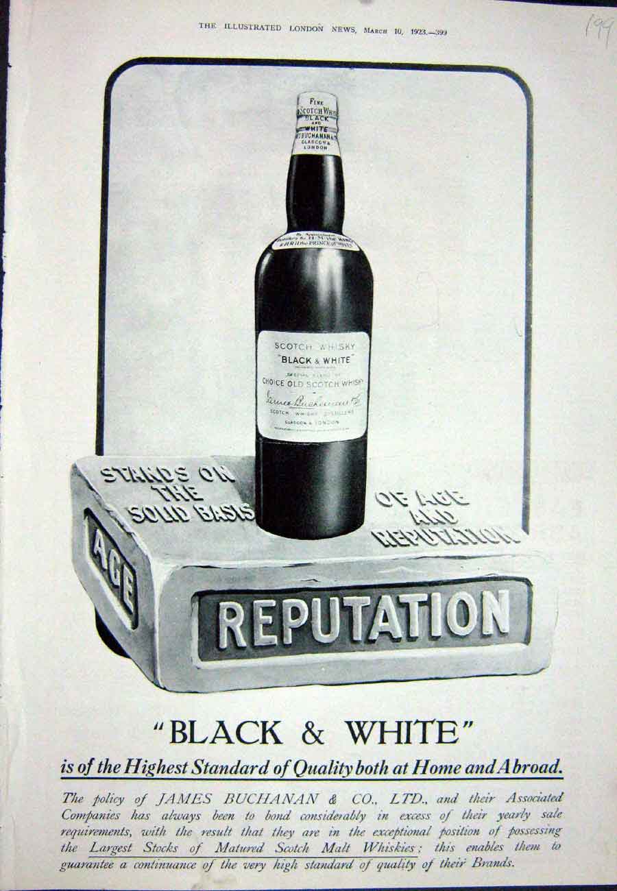 Antique Old Print Ref.930 1923 Advertisement Black Buchanan'S Scotch Whisky