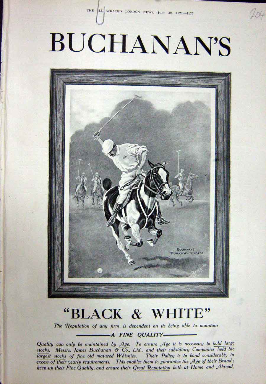 Old Vintage Print *3505 1923 Advertisement Black Buchanan'S Scotch Whisky