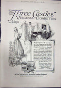 Original Old Vintage Print 1923 Advertisement Three Castles Virginia Cigarettes