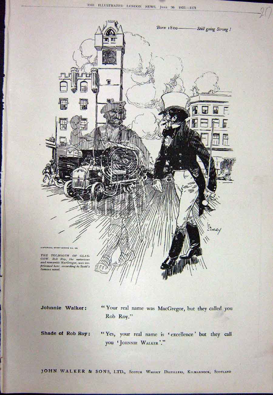 Antique Print Ref.942 1923 Advertisement John Walker Scotch Whisky Scotland