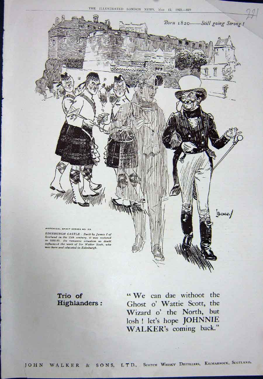 Antique Print Ref.946 1923 Advertisement John Walker Scotch Whisky Scotland