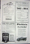 Old Vintage Print 1923 Advertisement Phoenix Motor Car Daimler Standard 20th