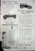 Original Old Vintage Print 1923 Advertisement Loyd-Lord Hudson Sedan Car Harper