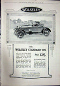 Antique Old Print Ref.948 1923 Advertisement Wolseley Motor Car Birmingham
