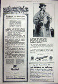 Old Vintage Print 1923 Advertisement Mobiloil Oil Aquascutum Rain Coats 20th