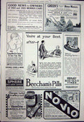 Old Vintage Print 1923 Advertisement Novio Beecham'S Pills Vaseline Tyres 20th
