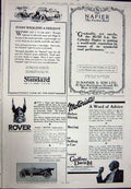 Old Vintage Print 1923 Advertisement Napier Standard Rover Godfrey Cars 20th