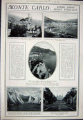 Original Old Vintage Print 1923 Advertisement Monte Carlo France Holiday Resort