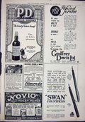 Old Vintage Print 1923 Advertisement Scotch Whisky Swan Pens Novio Soap 20th
