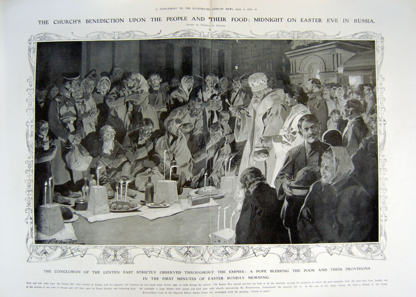 Antique Print *2983 1912 Lenten Pope Easter Sunday Russia Magdalen College 0