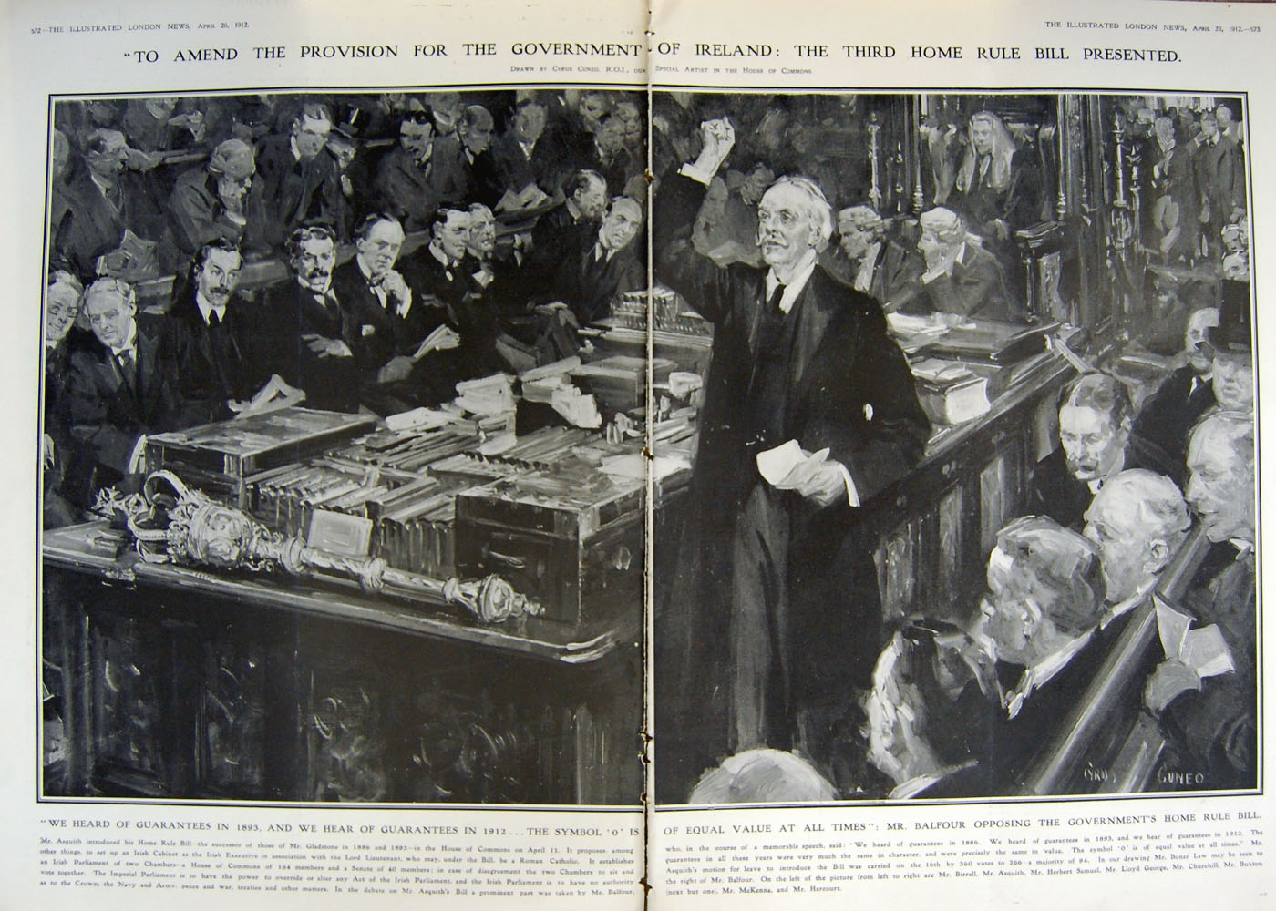 Old Ref.3685 1912 Balfour Government Home Rule Ireland Titanic Ship