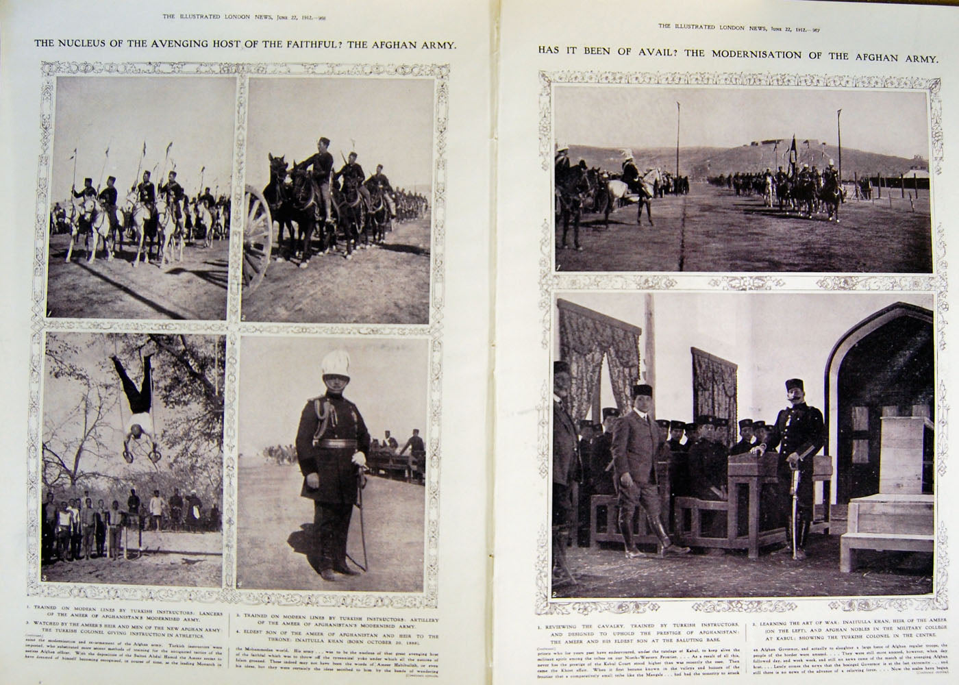 Antique Print *3025 1912 War Afghan Army Inaitulla Khan Ameer Afghanistan