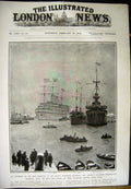 Old Antique Print 1912 Ships Medina Hazard Arrogant Submarines Spithead 20th