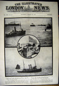 Original Old Antique Print 1912 Battle Ship Burial Sea Maine Havana Harbour War