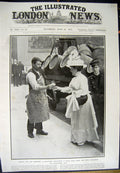 Original Old Antique Print 1912 Drayman Wild Rose Lady Mayoress Alexandra Day