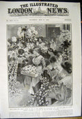 Old Antique Print 1912 Wild Roses Ladies Alexandra Flowers Blind Workers 20th