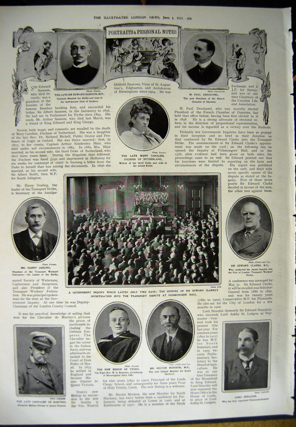 Old Antique Print 1912 War Ships Manchester Funeral King Frederick Lord 20th