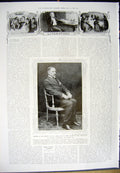 Old Antique Print 1912 Etienne Art Woman Scarf Sir Sidney Lee Portrait 20th