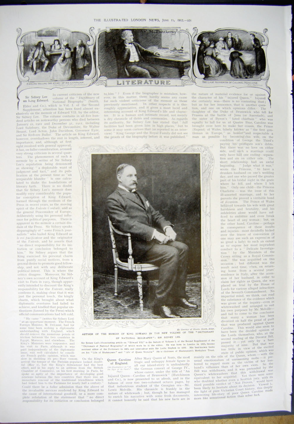 Old Antique Print 1912 Etienne Art Woman Scarf Sir Sidney Lee Portrait 20th