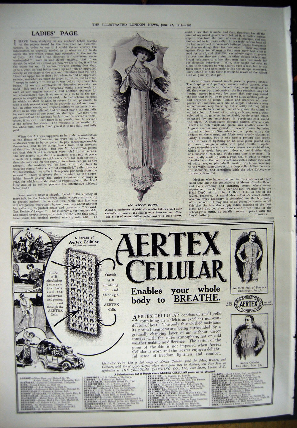 Old Antique Print 1912 Ellimans Embrocation England Ascot Fashion Aertex 20th