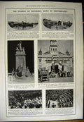 Old Antique Print 1912 Coal Mining Pit Strike Derbyshire Ship George War 20th