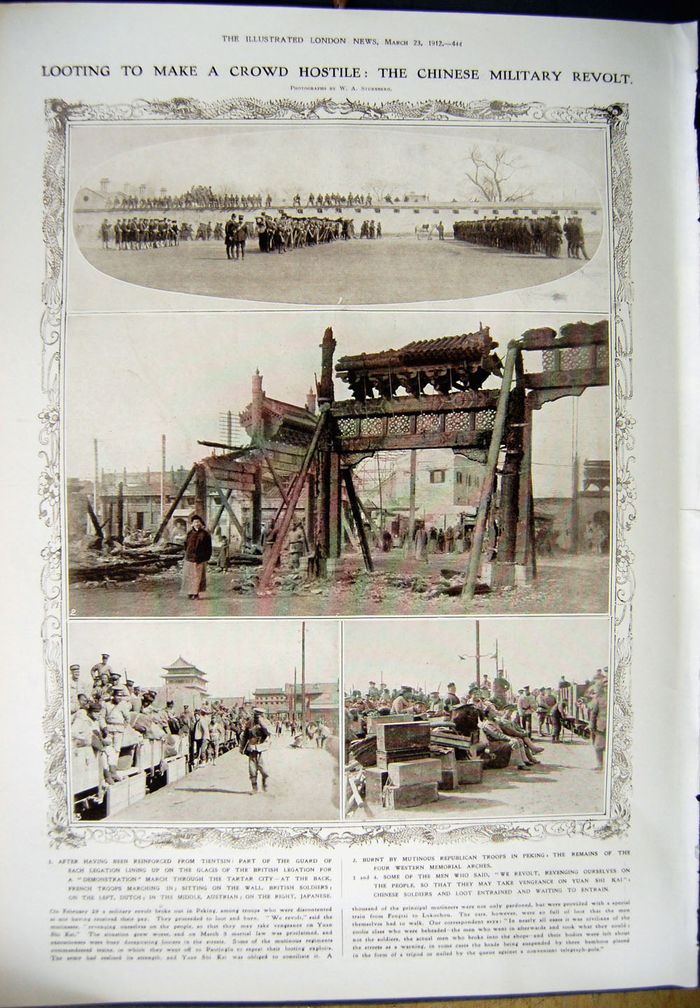 Old Antique Print 1912 Sarah Bernhardt Theatre L'Aiglon Triopian Island 20th