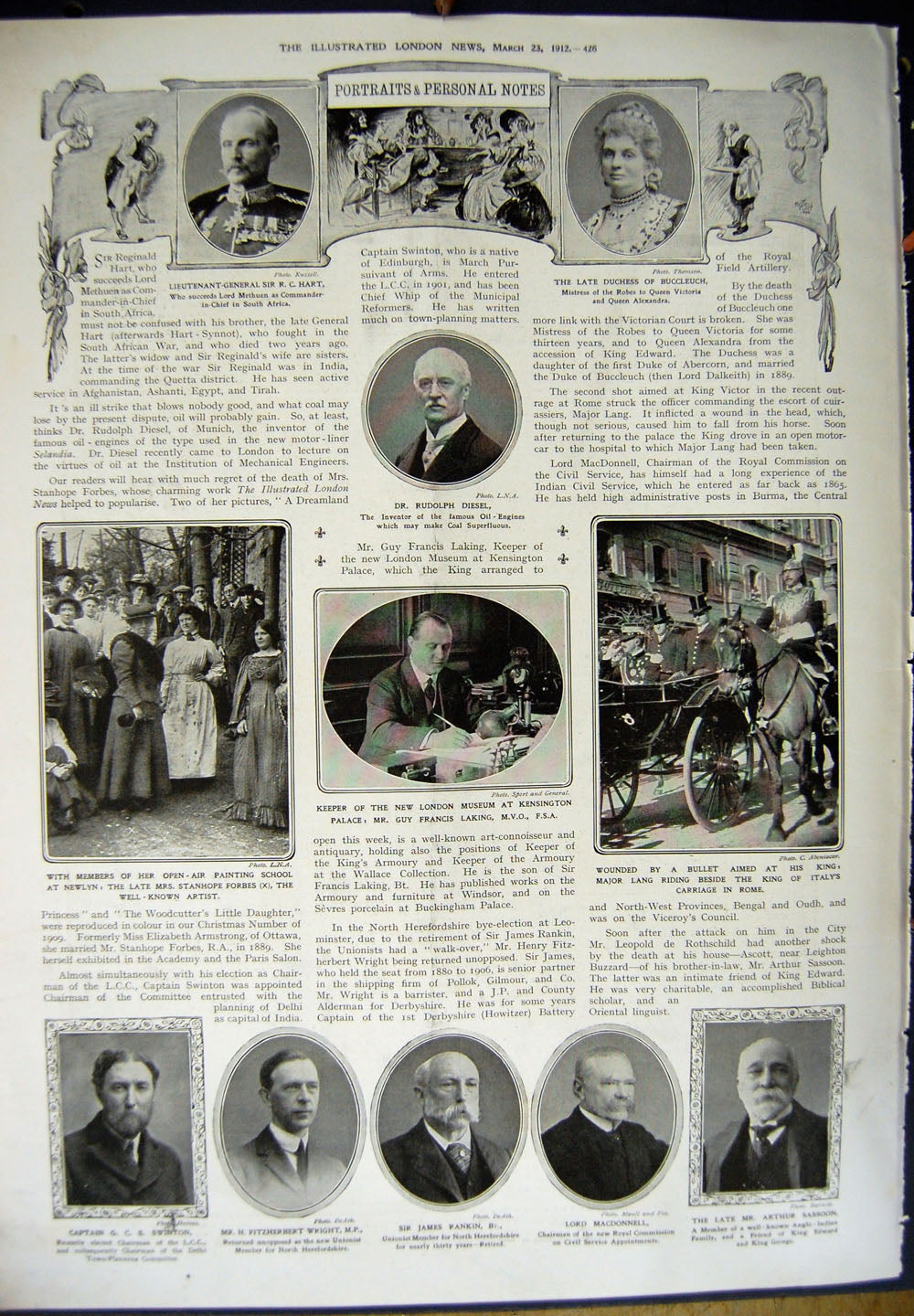 Antique Old Print 1912 Railway Engine Oil-Burning Train Rankin Wright Men 20th